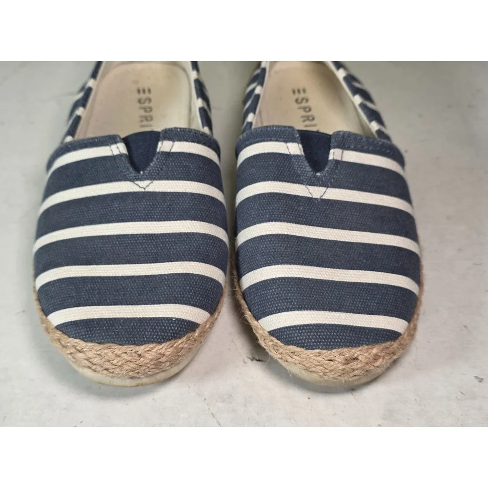 Esprit Ellery Women's Espadrille Size 7 M Navy White Slip On Moccasin Shoes‎